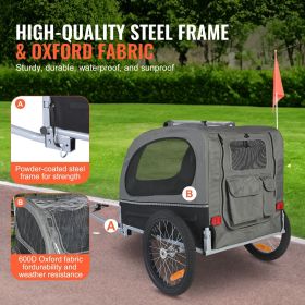 Dog Bike Trailer, Supports up to 88 lbs, Pet Cart Bicycle Carrier, Easy Folding Frame with Quick Release Wheels, Universal Bicycle Coupler, Refle